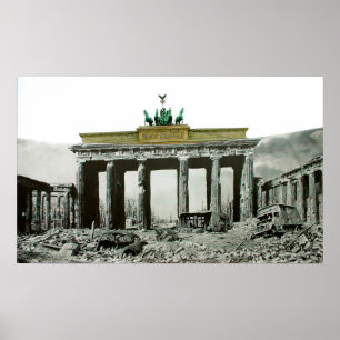 Póster Puerta de Brandeburgo del vintage Berlín