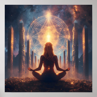 Póster Puerta de Cristal de Meditación Cósmica