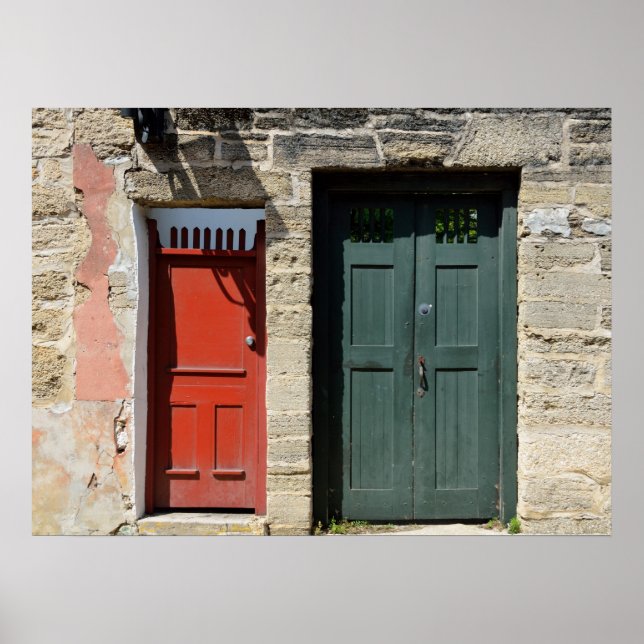 Póster Puerta de época en la histórica St. Augustine, Flo (Frente)