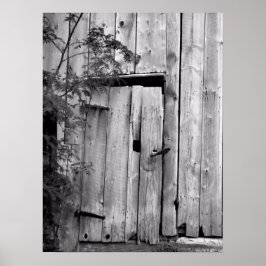 Póster Puerta de Granero con Árbol