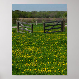 Póster Puerta de la granja de madera