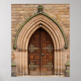 Póster Puerta de la Iglesia de la Vintage - Reino Unido -