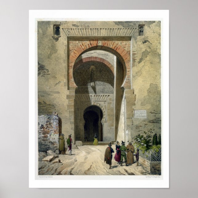Póster Puerta de la Justicia, entrada a la Alhambra, Gra (Frente)