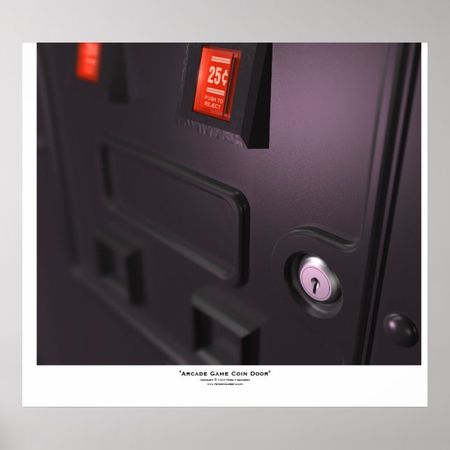 Póster "Puerta de la moneda de juego de arcade" (Frente)