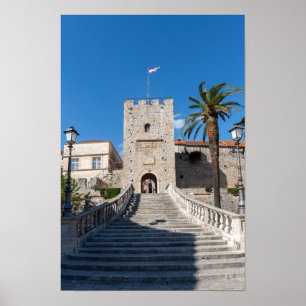Póster Puerta de la Tierra en la ciudad de Korcula - Dalm