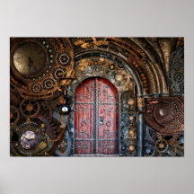 Puerta de los engranajes del reloj de entrada en t