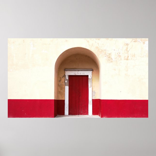 PÓSTER PUERTA DE MADERA ROJA (Frente)