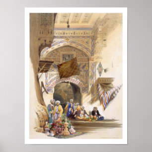 Póster Puerta de un Bazar, Grand Cairo, pub. 1846 (lito)