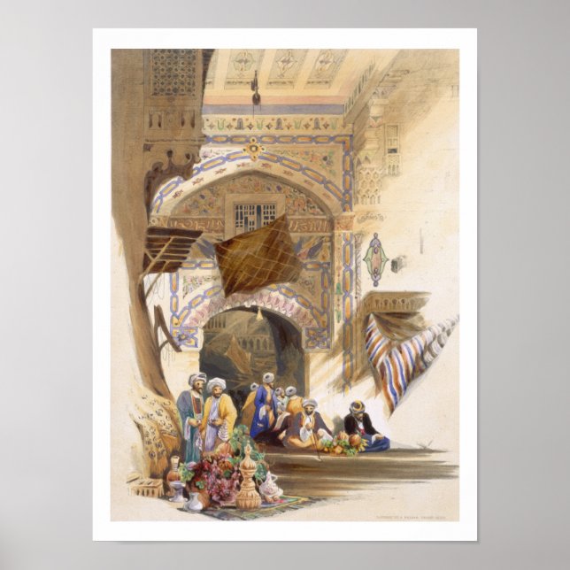 Póster Puerta de un Bazar, Grand Cairo, pub. 1846 (lito) (Frente)