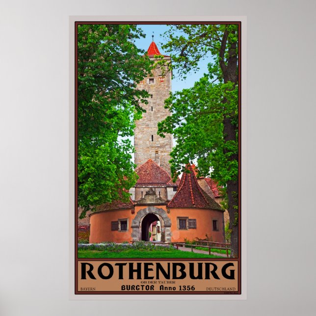 Póster Puerta del Castillo de Rothenburg (Frente)