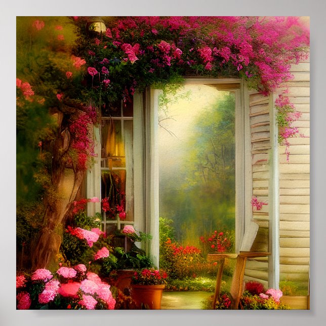 Póster Puerta del jardín del Rosa (Frente)