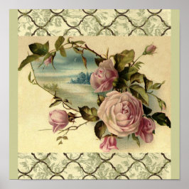 Póster Puerta del Jardín Rosa de Victoria cerca del Poste