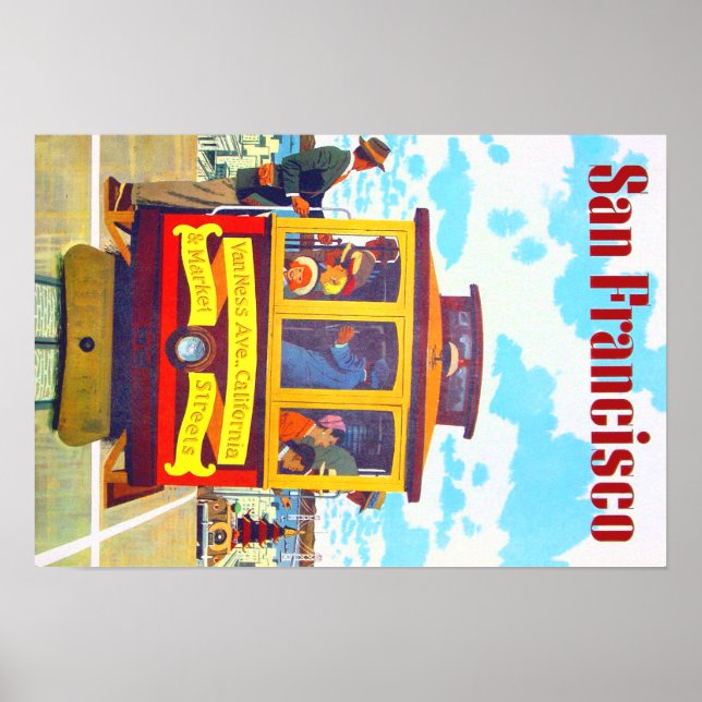 Póster Puerta Dorada del Tranvía de San Francisco Califor (Frente)