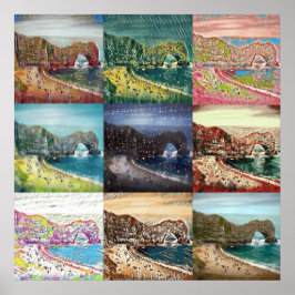 Póster Puerta Durdle, Dorset, Inglaterra Collage