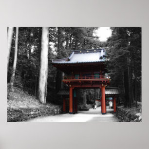 Póster Puerta japonesa antigua