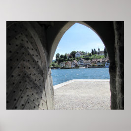 Póster Puerta medieval al río