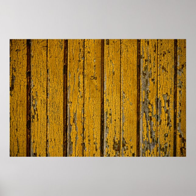 Póster Puerta o valla amarilla antigua con pintura difere (Frente)