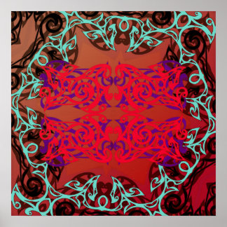 Póster Puerta tribal intrincada, portal