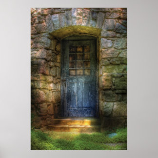 Póster Puerta - Una puerta bastante vieja que conduce a a