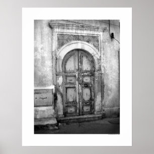 Póster Puerta vieja en Trípoli (B&W)