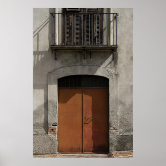 Póster Puerta y Balcón Antiguos - Arquitectura Rústica It
