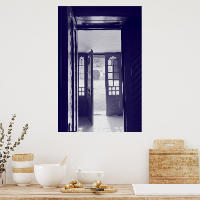 Póster Puertas azules (Cocina)