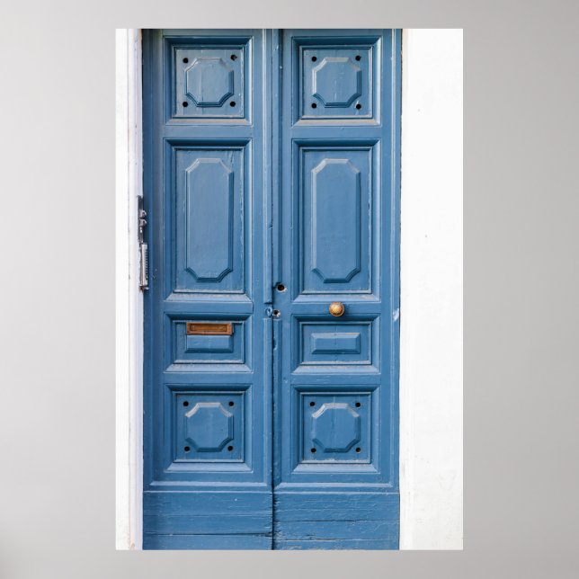 PÓSTER PUERTAS CON PANELES DE MADERA MARRÓN (Frente)