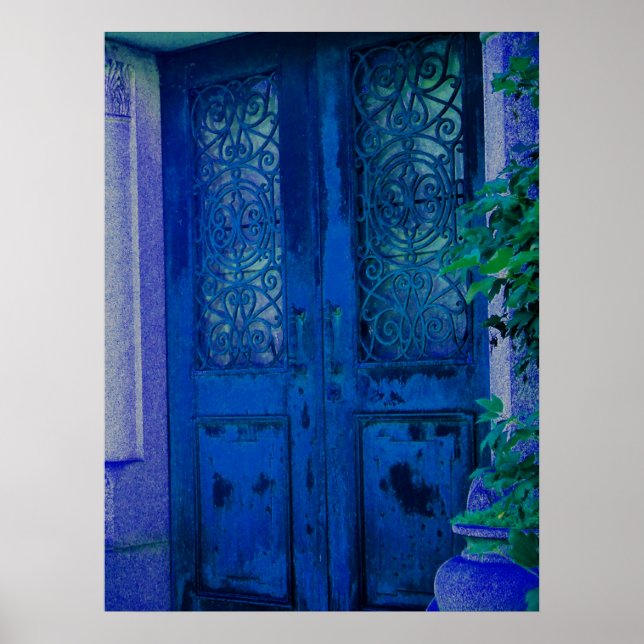 Póster Puertas de azul (Frente)