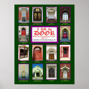 Póster Puertas de la iglesia de Carbondale & Simpson, PA