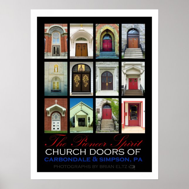 Póster Puertas de la iglesia de Carbondale & Simpson, PA  (Frente)