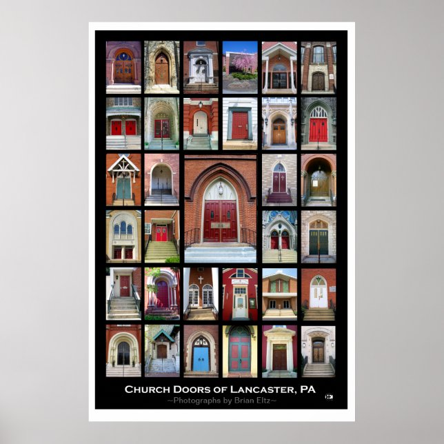 Póster "Puertas de la Iglesia de Lancaster, Pa" Poster de (Frente)