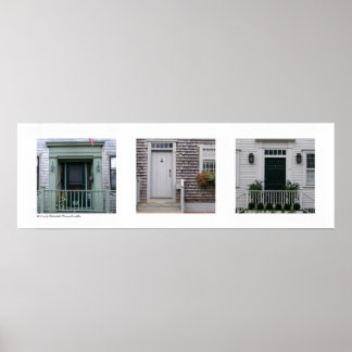 Póster Puertas de Nantucket, Massachusetts Triptych