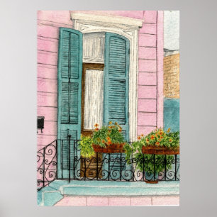 Póster Puertas de New Orleans con los obturadores