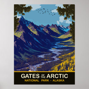 Póster Puertas del Ártico, Alaska, Viajes