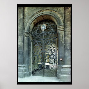 Póster Puertas, el panel del travesaño y derrocamiento