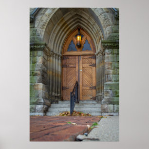 Póster Puertas viejas de la iglesia en Detroit