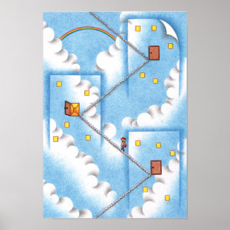 Póster Puertas y escaleras en el aire.