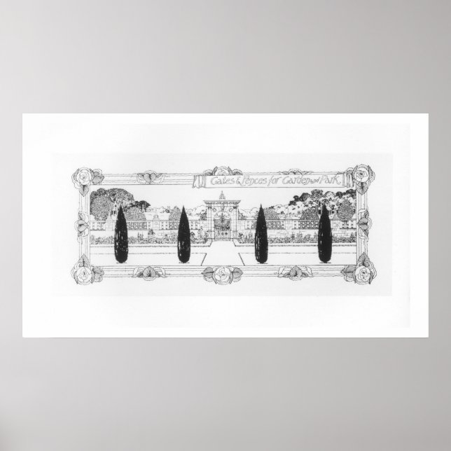 Póster Puertas y vallas para el jardín y el parque, de 'T (Frente)