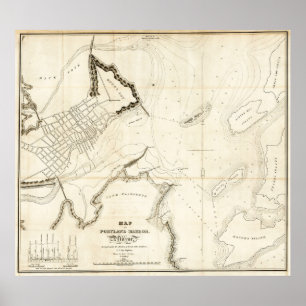 Póster Puerto 1833 de Portland