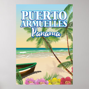 Póster Puerto Armuelles Panamá cartel de viaje a la playa