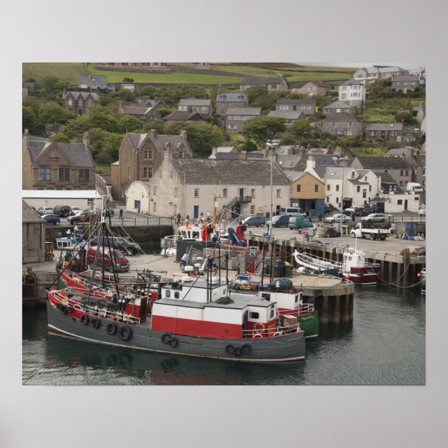 Póster Puerto costero del Atlántico Norte de Stromness (Frente)