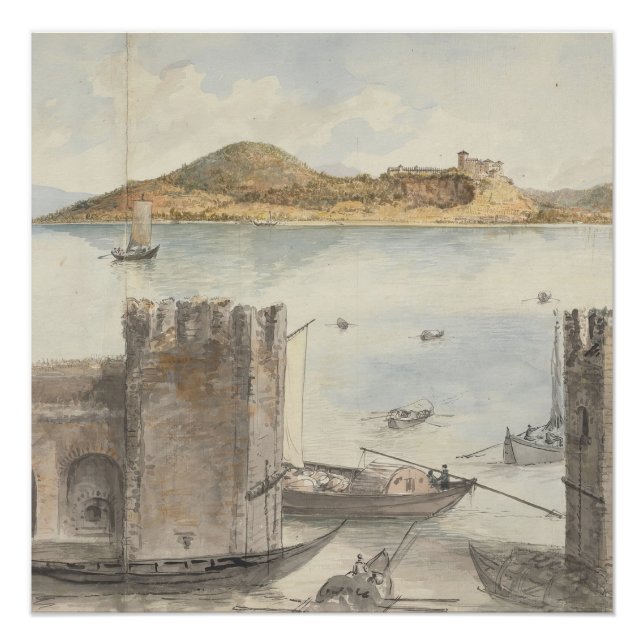 Póster Puerto de Arona (1795) Charles Gore (Anverso)