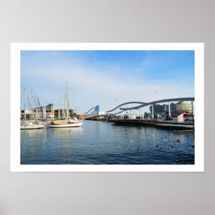 Póster puerto de Barcelona España