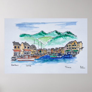 Póster Puerto de Centuri Córcega, Francia