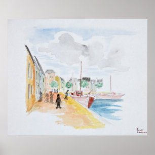 Póster Puerto de Concarneau   Bretaña, Francia