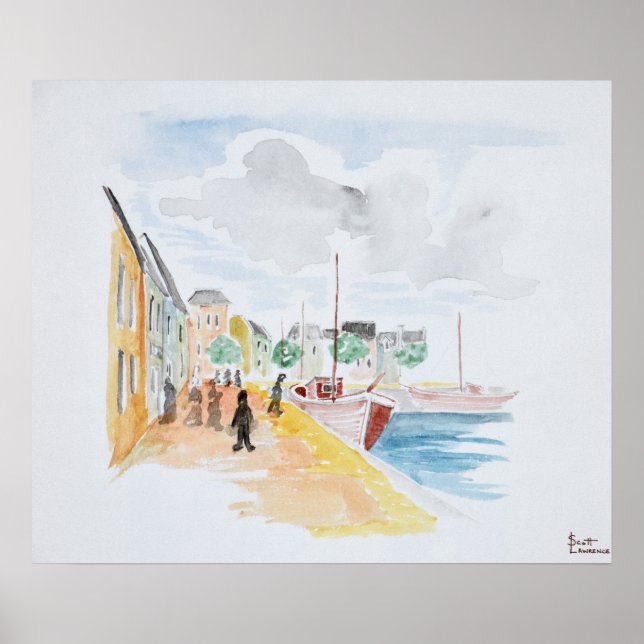Póster Puerto de Concarneau | Bretaña, Francia (Frente)