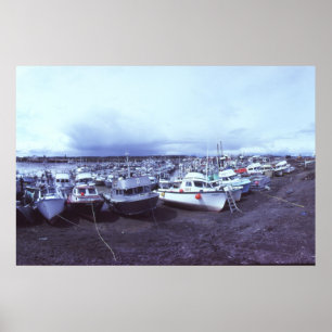 Póster Puerto de Dillingham Alaska, 1982 antes del dragad