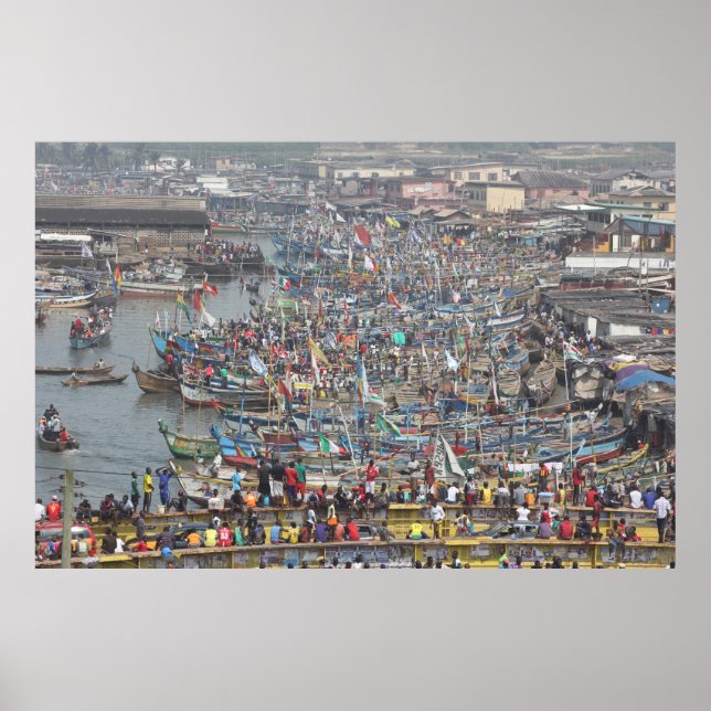 Póster Puerto de Elmina, ciudad esclava, Ghana, África oc (Frente)