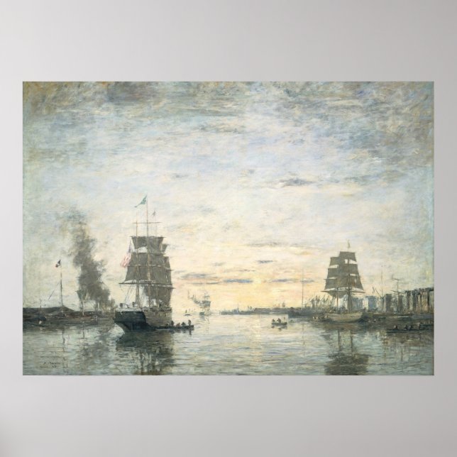 Póster Puerto de entrada Le Havre - Bella Artes Eugène Bo (Frente)