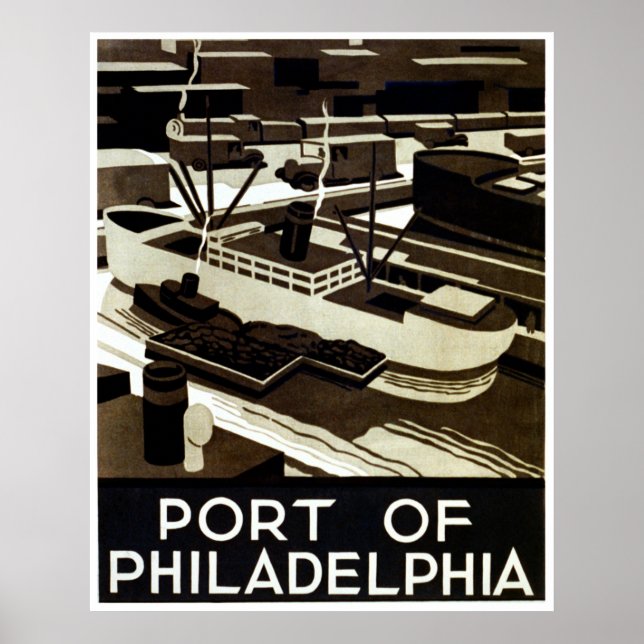 Póster Puerto de Filadelfia WPA (Frente)
